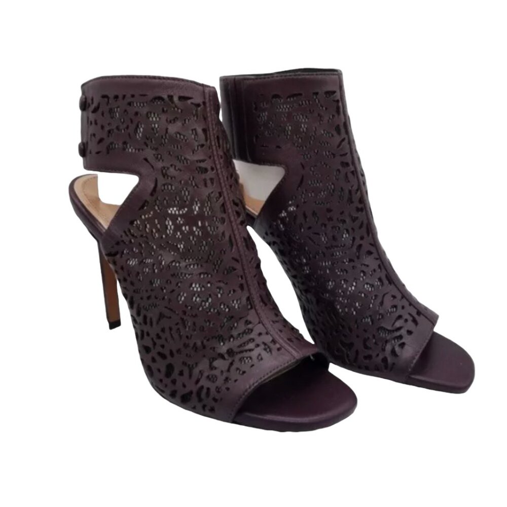 ZARA "BEREN JENA" LASER CUT EGGPLANT SANDALS (BRAND NEW)